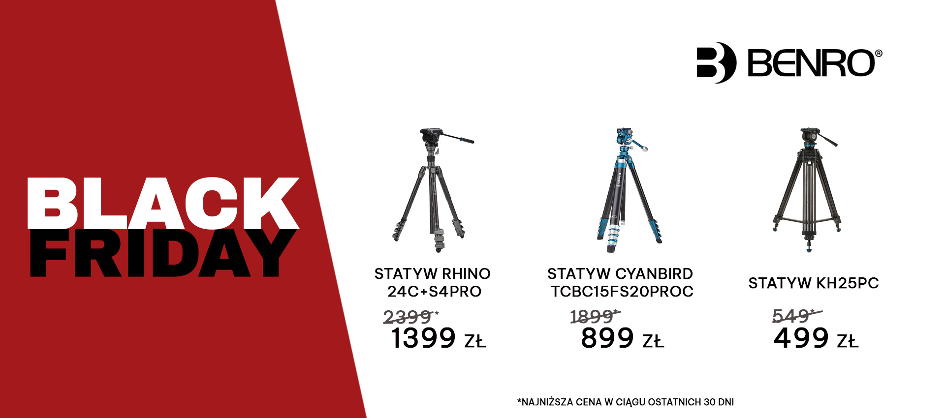 Statywy Benro w promocji Black Friday